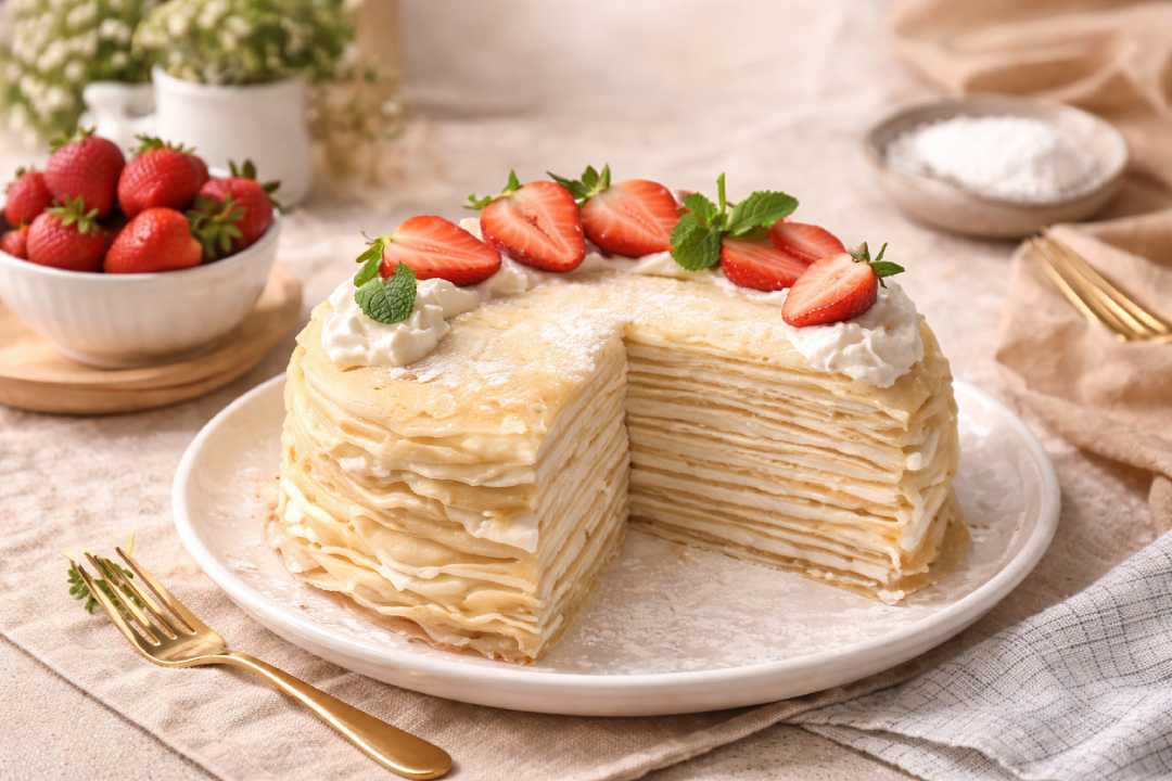 Mille Crepe Cake Kue Berlapis Elegan dengan Tekstur Super Lembut