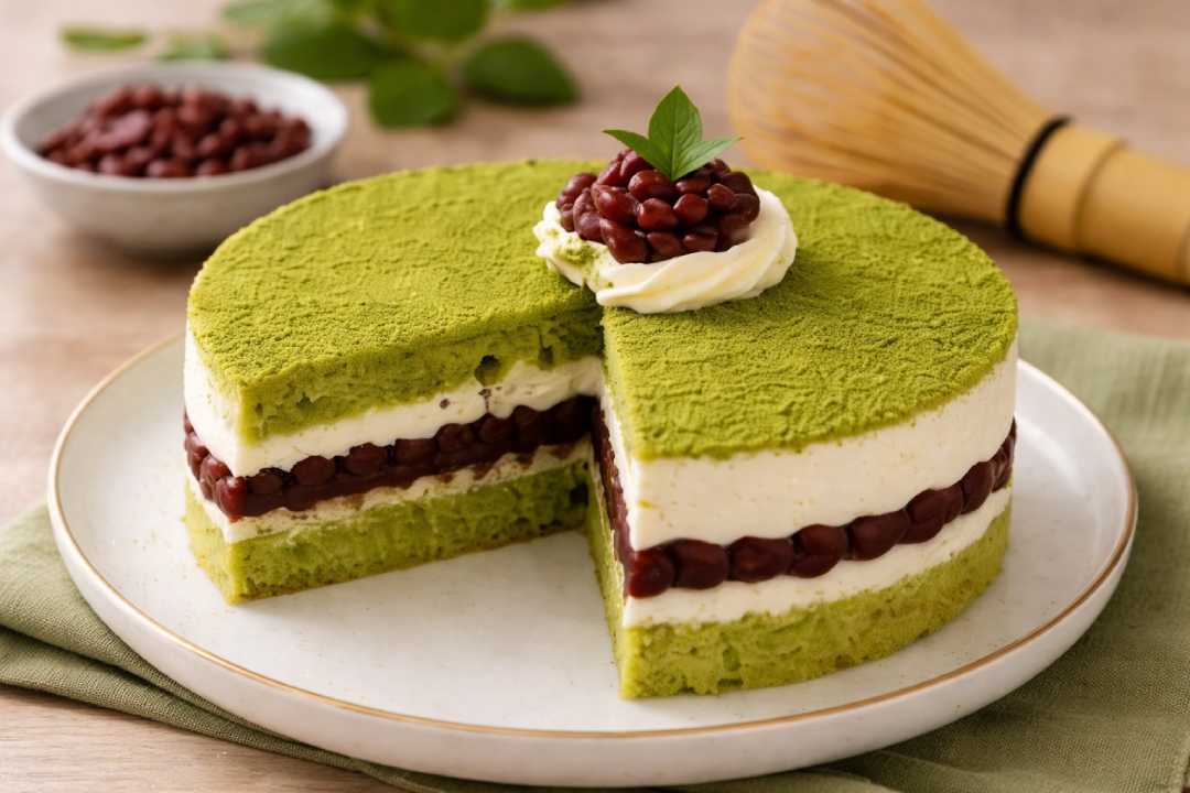 Rahasia Lezatnya Matcha Red Bean Cake, Dessert Modern yang Bikin Ketagihan