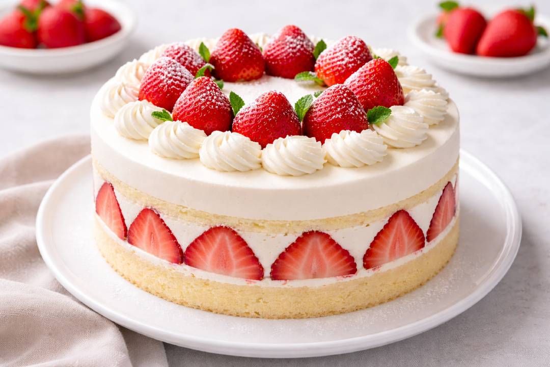 Strawberry Shortcake Jepang, Dessert Ringan dengan Tampilan Elegan