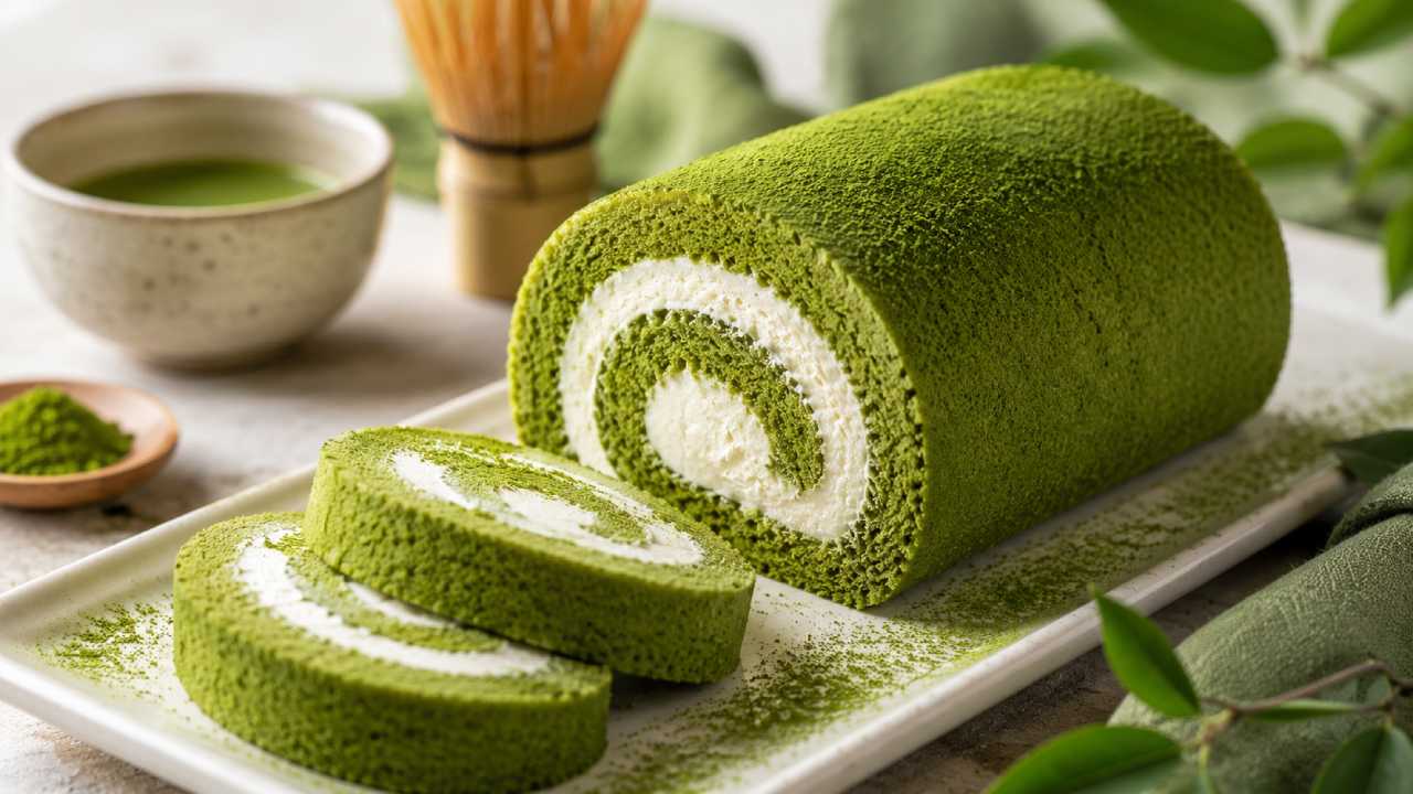 Matcha Roll Cake Jadi Dessert Modern Favorit Pecinta Kuliner Jepang