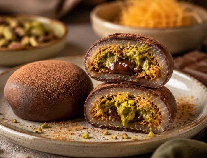 Dubai Chocolate Mochi, Dessert Kenyal dengan Isian Pistachio Kunafa yang Sedang Viral