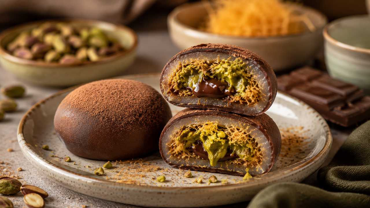 Dubai Chocolate Mochi, Dessert Kenyal dengan Isian Pistachio Kunafa yang Sedang Viral