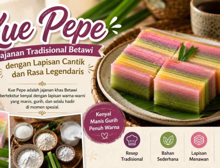 Kue Pepe, Jajanan Tradisional Betawi dengan Lapisan Cantik dan Rasa Legendaris
