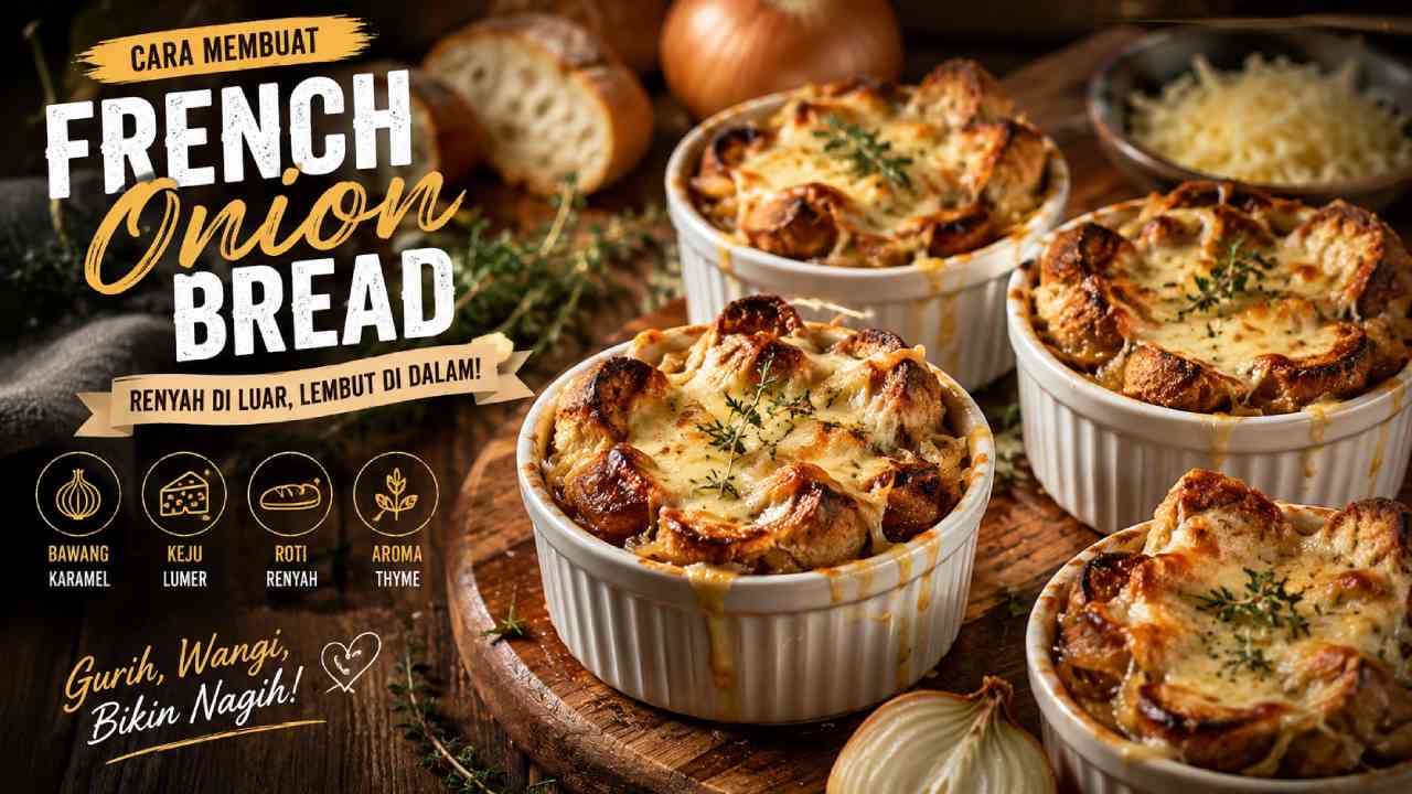 Cara Membuat French Onion Bread Renyah dengan Bawang Karamel