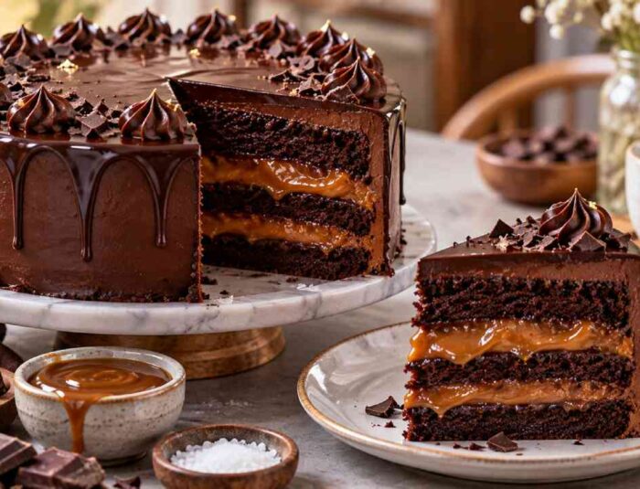 London Chocolate Cake Viral, Perpaduan Cokelat Pekat dan Salted Caramel