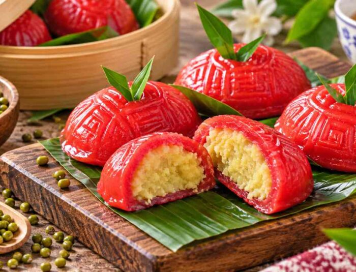 Manis Lembut Kue Ku dengan Isian Kacang Hijau