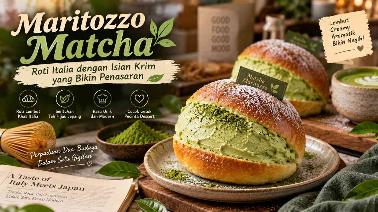 Maritozzo Matcha, Roti Italia dengan Isian Krim yang Bikin Penasaran