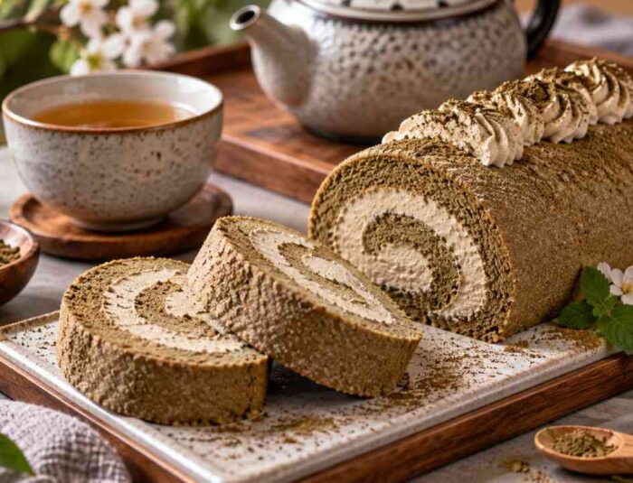 Resep Hojicha Roll Cake Lembut untuk Teman Minum Teh