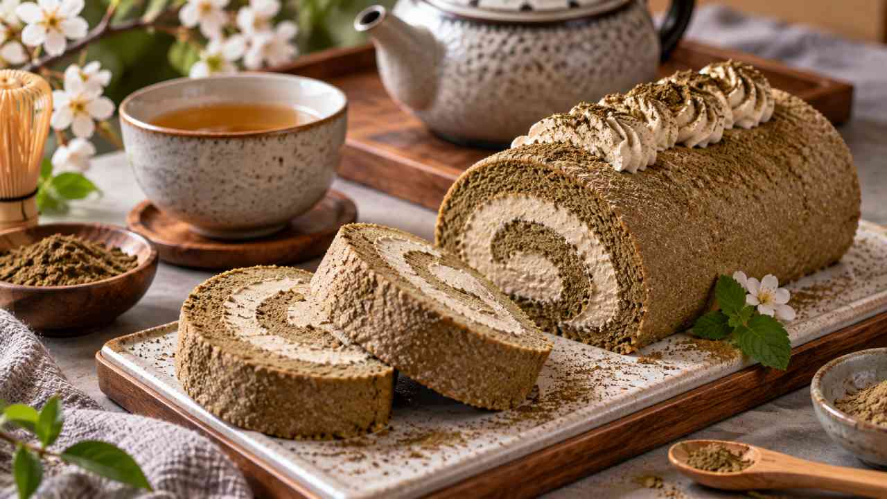 Resep Hojicha Roll Cake Lembut untuk Teman Minum Teh