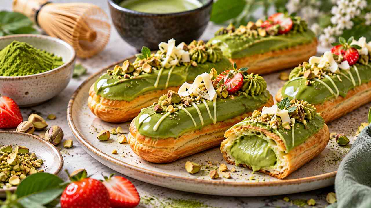 Matcha Éclair Modern, Sensasi Manis dan Pahit yang Seimbang