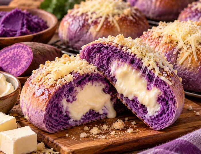 Roti Ube Cream Cheese yang Viral, Lembut dan Creamy di Dalamnya