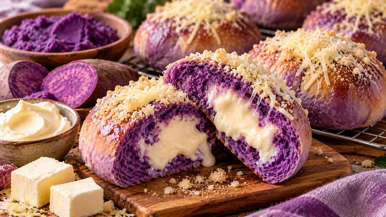 Roti Ube Cream Cheese yang Viral, Lembut dan Creamy di Dalamnya